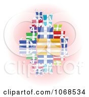 Clipart Stack Of Gifts With Ribbons And Bows Royalty Free Vector Illustration