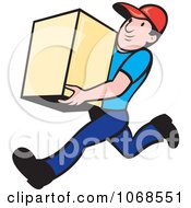 Poster, Art Print Of Delivery Man Running With A Box