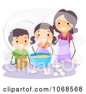 Poster, Art Print Of Mom And Kids Baking