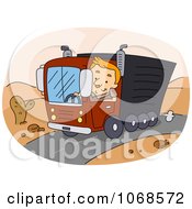 Clipart Happy Truck Driver Royalty Free Vector Illustration by BNP Design Studio