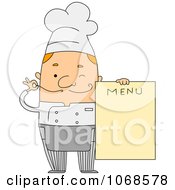 Winking Chef Holding A Menu