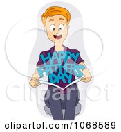 Poster, Art Print Of Man Holding A Fathers Day Card