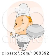Poster, Art Print Of Chef Holding Up A Platter