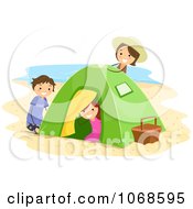 Clipart Kids Playing At A Beach Camp Site Royalty Free Vector Illustration
