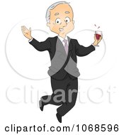 Poster, Art Print Of Retired Businessman Jumping With Wine