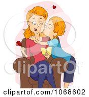 Poster, Art Print Of Son Kissing His Mom On The Cheek