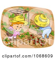 Poster, Art Print Of Farmers Picking Food In A Garden