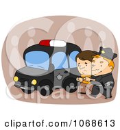 Clipart Officer Arresting A Suspect Royalty Free Vector Illustration