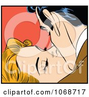 Pop Art Couple Kissing Passionately
