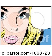 Clipart Pop Art Blond Woman Talking Royalty Free Vector Illustration by brushingup