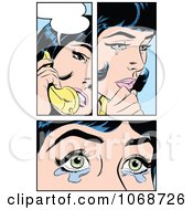 Poster, Art Print Of Pop Art Women Crying And Talking On The Phone
