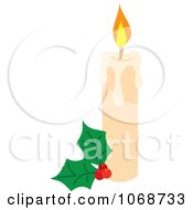 Poster, Art Print Of Christmas Candle And Holly