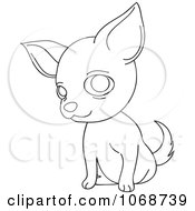 Poster, Art Print Of Outlined Chihuahua Sitting