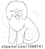 Poster, Art Print Of Outlined Sheepdog Sitting
