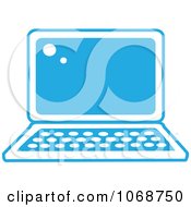 Clipart Blue And White Laptop Icon Royalty Free Vector Illustration by Rosie Piter #COLLC1068750-0023