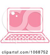Clipart Pink And White Laptop Icon Royalty Free Vector Illustration by Rosie Piter