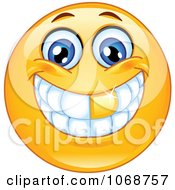 Clipart Emoticon With A Gold Tooth Royalty Free Vector Illustration