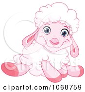 Poster, Art Print Of Sitting Pink Lamb