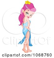 Clipart Flirty Pink Haired Woman Royalty Free Vector Illustration