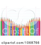 Clipart Ruled Paper And Colored Pencil Background Royalty Free Vector Illustration by Pushkin