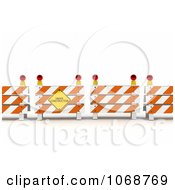 3d Under Construction Sign And Barriers