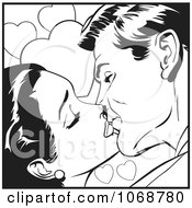 Poster, Art Print Of Pop Art Couple Kissing In Black And White 1