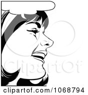 Clipart Pop Art Talking Woman In Black And White 2 Royalty Free Vector Illustration