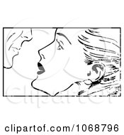 Grungy Pop Art Couple About To Kiss Black And White