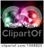 Poster, Art Print Of Silhouetted Crowd Against Colorful Music Speakers