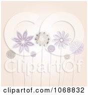 Clipart Sketchy Flowers On A Beige Background Royalty Free Vector Illustration