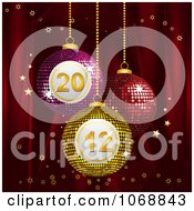 Poster, Art Print Of 3d New Year Bingo Ornaments With Stars On Red