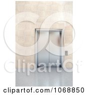 Poster, Art Print Of 3d Chrome Elevator In A Lobby 2