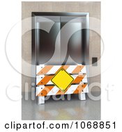 3d Barrier Sign And Broken Elevator