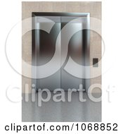 Clipart 3d Chrome Elevator In A Hallway Royalty Free CGI Illustration