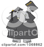 Poster, Art Print Of Graduate Elephant With A Diploma