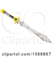 Clipart 3d Black Handled Sword Royalty Free Vector Illustration