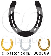 Poster, Art Print Of Gold Bronze Silver And Black Horseshoes