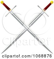 Clipart Two Crossed Swords Royalty Free Vector Illustration by michaeltravers #COLLC1068876-0111