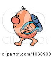 Clipart Roundy Guy Walking To School Royalty Free Vector Illustration by MilsiArt