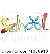 Poster, Art Print Of School Formed With Supplies