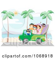 Summer Friends Driving On A Beach