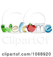 Clipart WELCOME Formed With School Supplies Royalty Free Vector Illustration