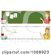 Clipart School Teacher Website Banners Royalty Free Vector Illustration by BNP Design Studio