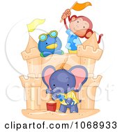 Poster, Art Print Of Cute Animals Building A Sand Castle