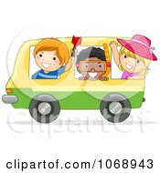 Poster, Art Print Of Stick Kids On A Bus Heading To The Beach