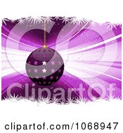 Poster, Art Print Of 3d Purple Star Christmas Bauble With Snowflakes