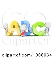Poster, Art Print Of 3d Ivory School Kids With Abc