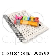 Poster, Art Print Of 3d Write And Pencil On A Notebook