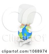 Poster, Art Print Of 3d Ivory School Boy Hugging A Globe