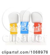 Poster, Art Print Of 3d Ivory School Kids Holding Flash Cards
